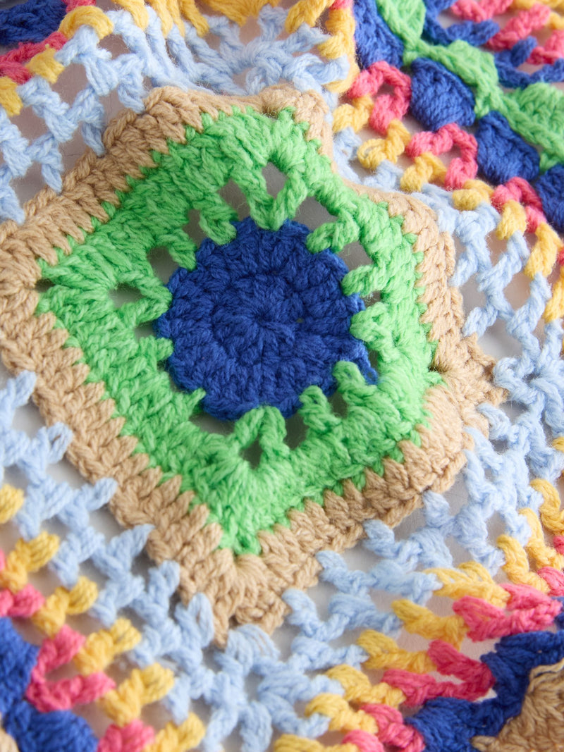 Multicolour triangle crochet headscarf, imported from the UK
