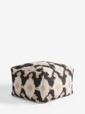 Natural woven ikat square pouffe 55cm (British brand)