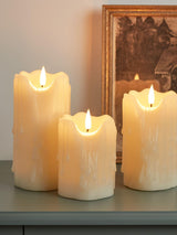 Next Lights4fun TruGlow Heavy Dripping Wax LED Pillar Candles Trio- Buy online at McGrocer
