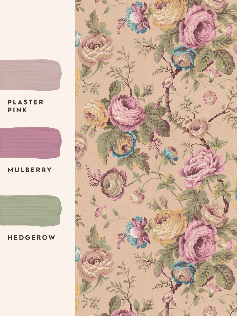 Laura Ashley Uffington Roses Plaster Pink wallpaper 10m x 52cm (British brand)