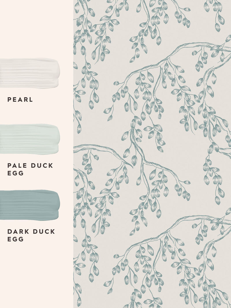 Laura Ashley Newport Blue Rainham Willow 10M Wallpaper