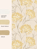 Laura Ashley wallpaper sample Ochre Giselle A4, imported from the UK