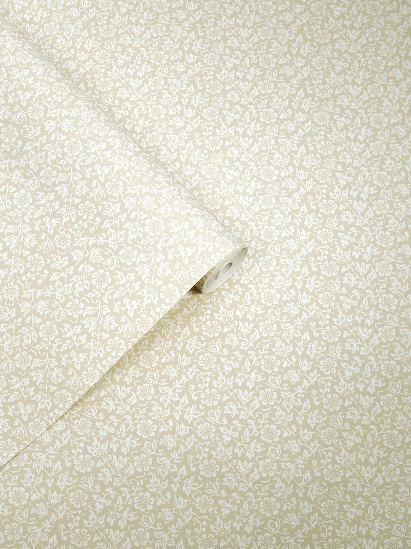 Laura Ashley Twine Natural Sweet Alyssum 10M Wallpaper