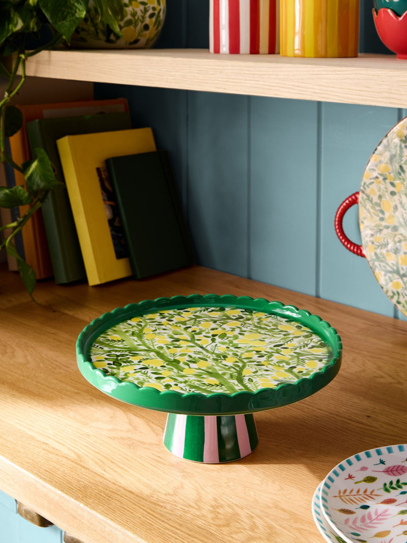 Lucy Tiffney cake stand yellow lemons, imported from the UK