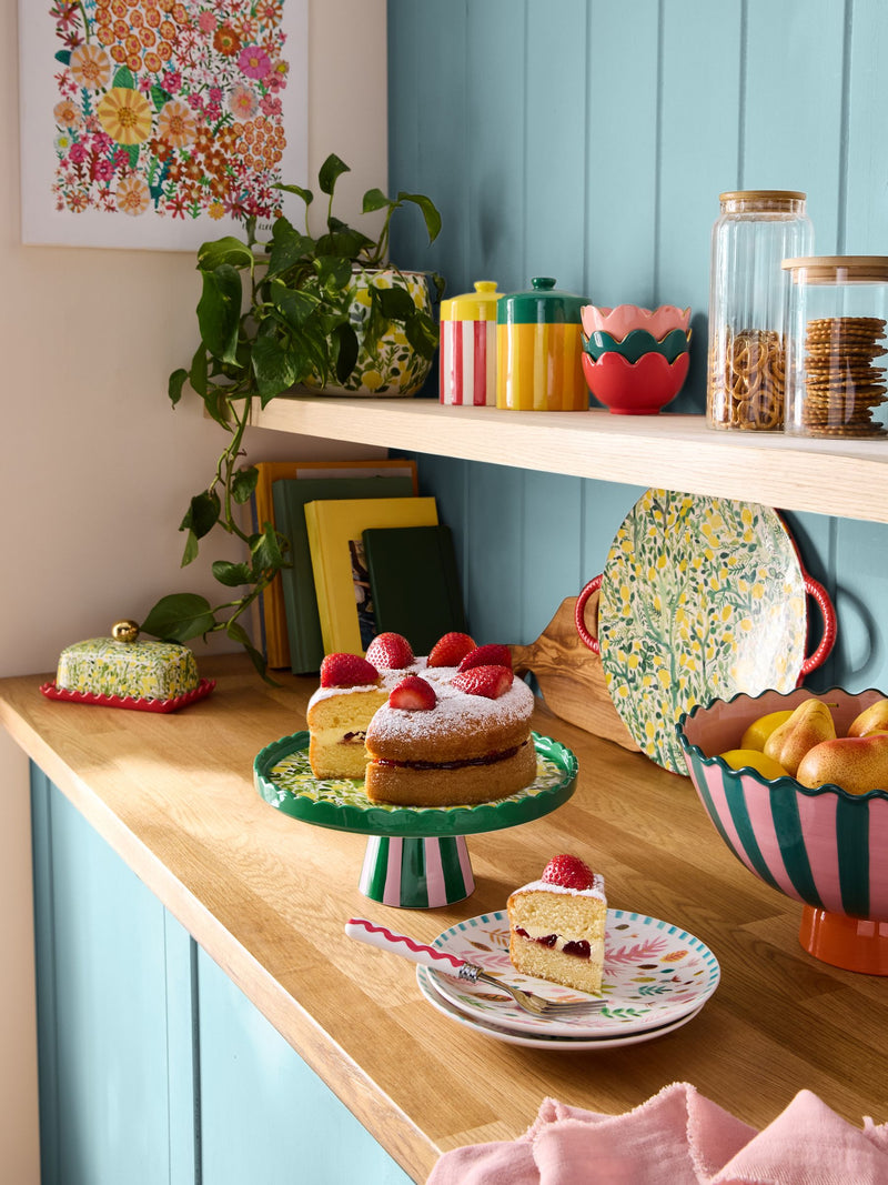 Lucy Tiffney cake stand yellow lemons, imported from the UK