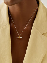 Next Missoma Gold Tone Lucy Williams T-Bar Knot Pendant Necklace- Buy online at McGrocer