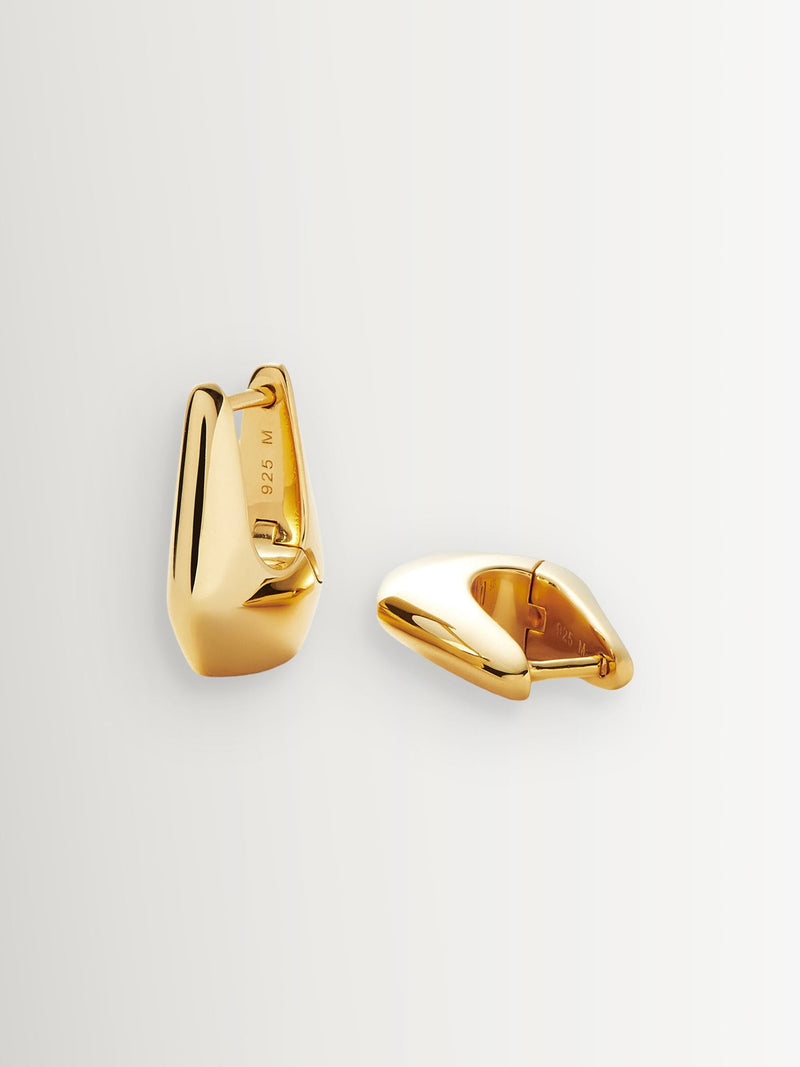 Missoma gold tone Arco small hoop earrings, imported from the UK