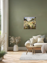 Multicoloured Wildflower Wander Wall Art Canvas Print in Grey Frame 51x51cm