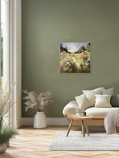 Next Multicoloured Wildflower Wander Wall Art Canvas Print in Grey Frame 51x51cm- Buy online at McGrocer