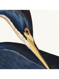Louisiana heron wall art with blue green plumage, 76x88cm - British product