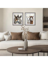 Next Art Marketing Brown Blue Eey and Ore Donkey Wall Art in Grey Frame 3x44x54cm- Buy online at McGrocer