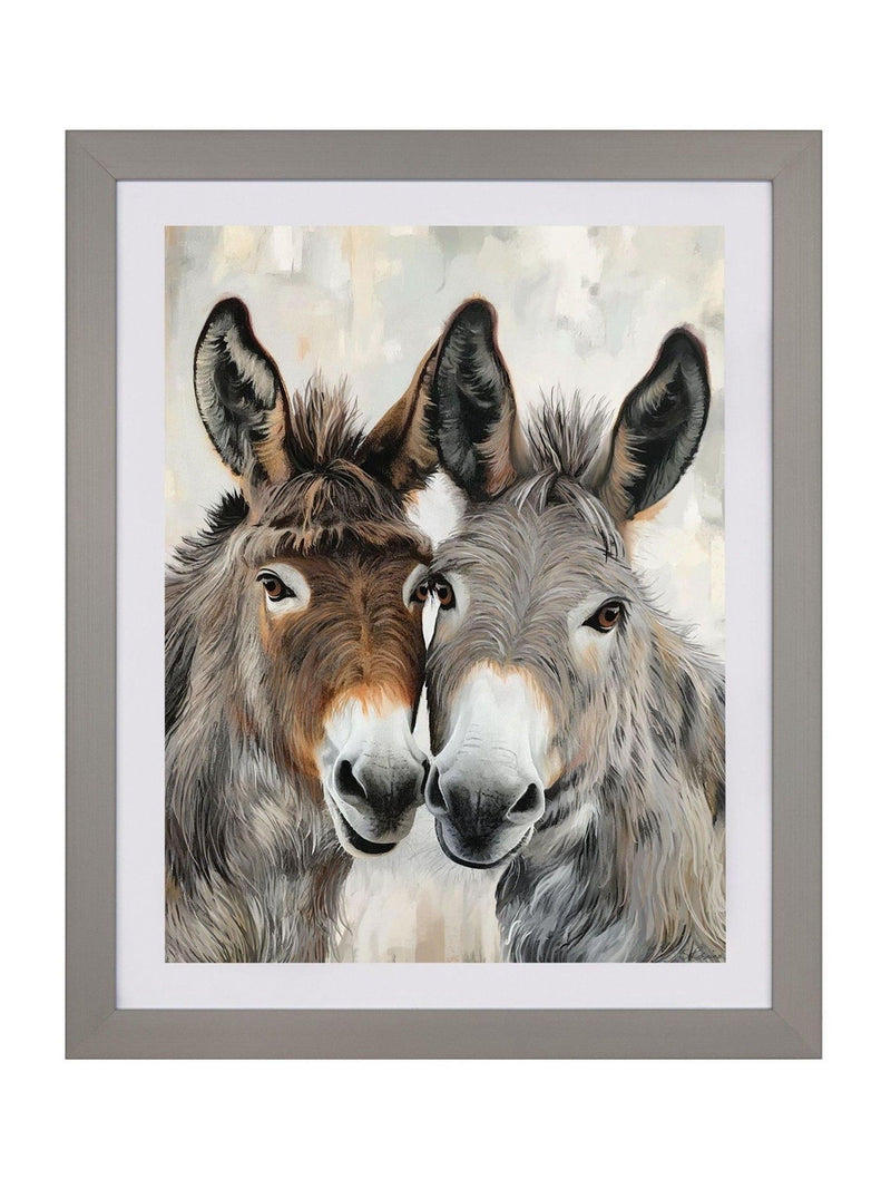 Eey and Ore donkey wall art in grey frame 3x44x54cm - British product