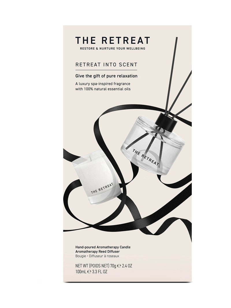 Retreat aromatherapy candle and reed diffuser gift set (British brand)