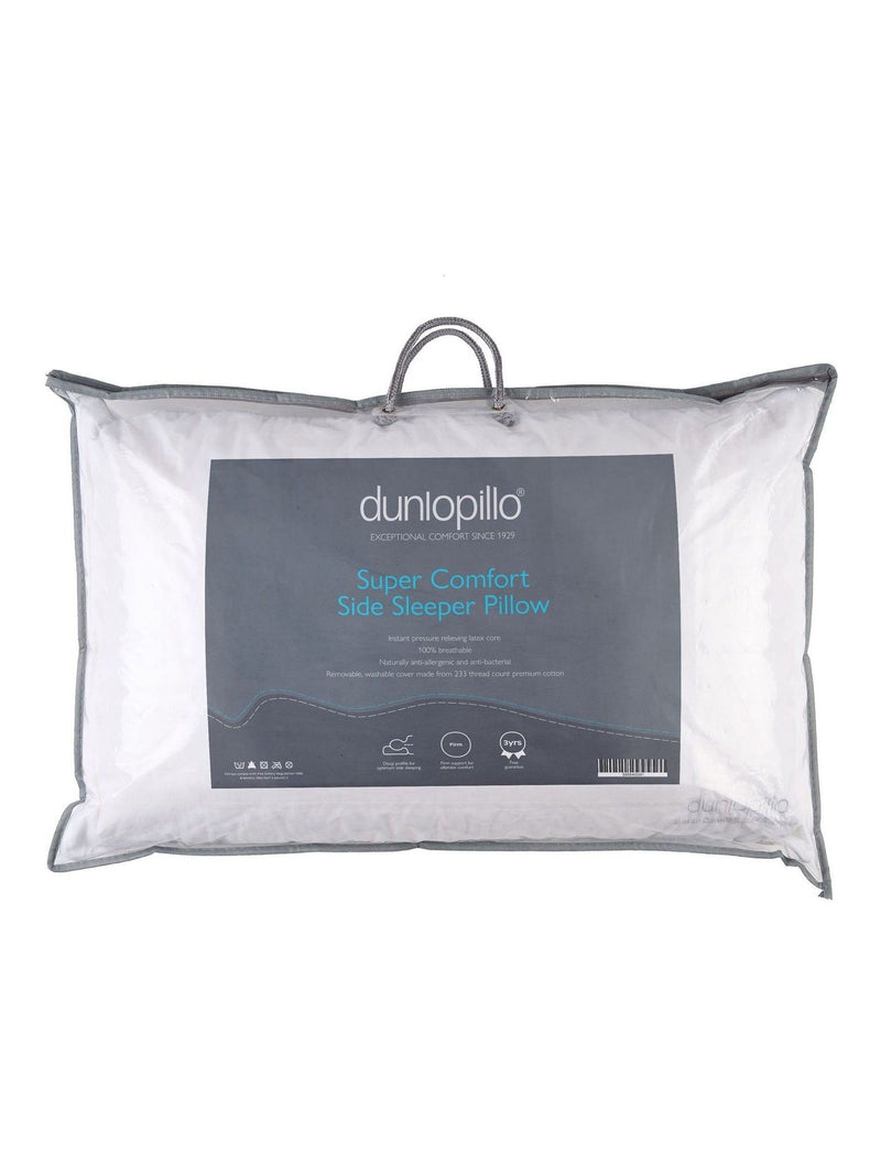 Dunlopillo hypoallergenic latex side sleeper pillow, UK version