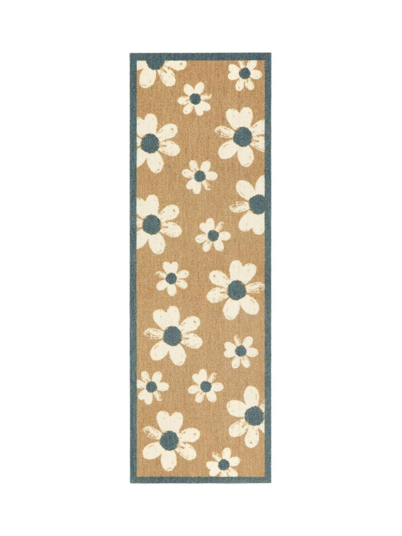 My Mat beige flower home runner 50x150cm, imported from the UK