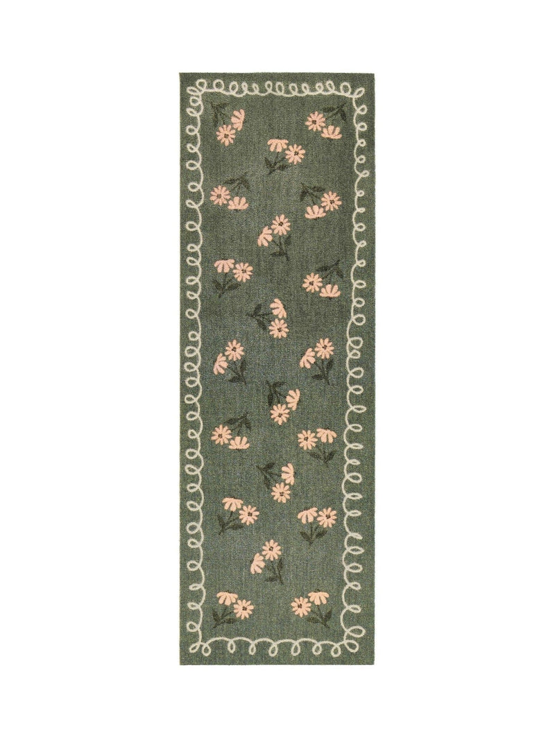 My Mat floor runner Home in Bloom Green 50x150cm, UK version
