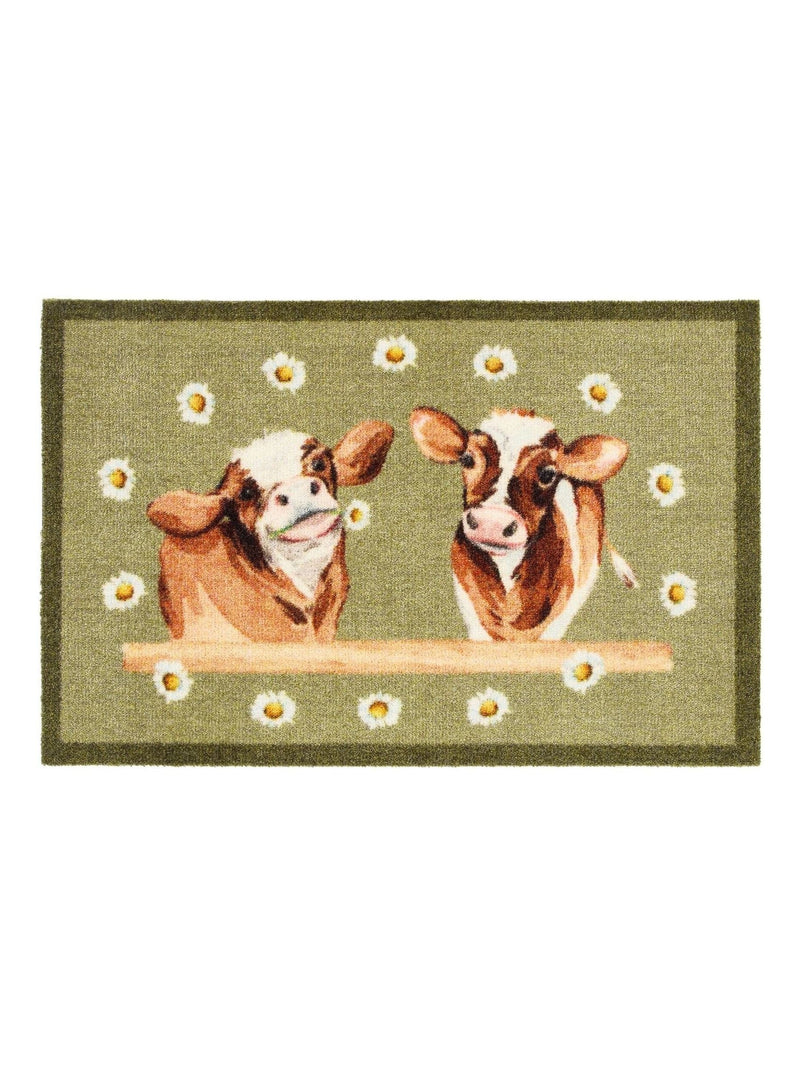 My Mat green daisy cow print mat 50x75cm (British brand)