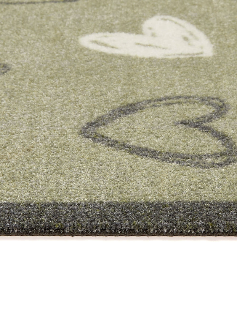 My Mat Sage Green Welcome Hearts Runner