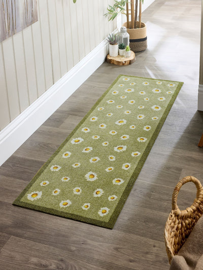 Next My Mat Green Daisy Cow Runner Indoor Mat 50x150cm- Buy online at McGrocer