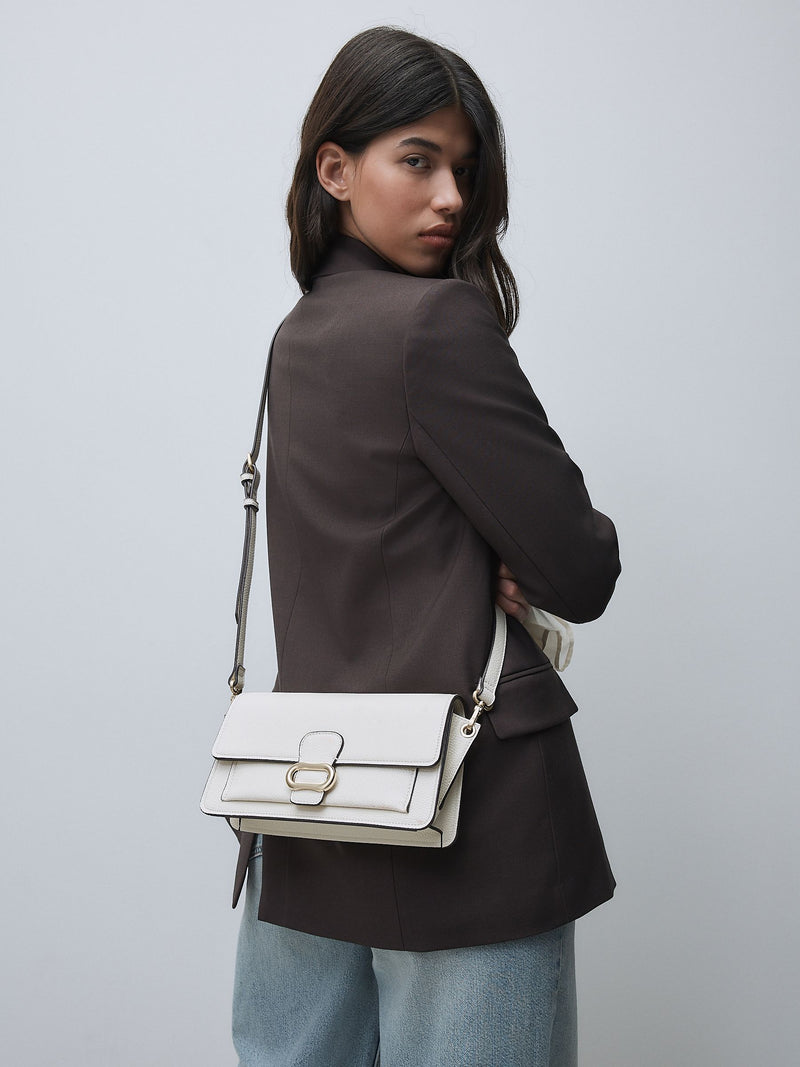 White hardware cross-body bag (British brand)