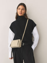 Next Stone Double Zip Cross-Body Faux Suede Bag- Buy online at McGrocer