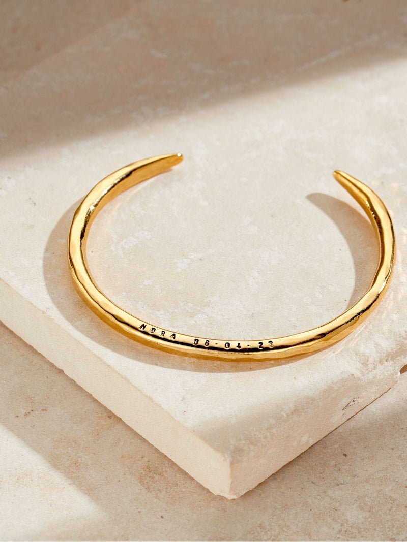 Posh Totty Designs Personalised Talon Open Cuff Bangle, imported from the UK