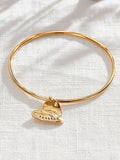 Posh Totty Designs Personalised Fortune Heart Charm Bangle, imported from the UK