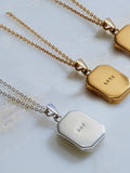 Posh Totty Designs sterling silver rectangle locket necklace, UK version