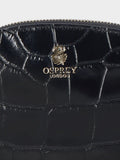 Osprey London Wentworth small black Italian leather makeup bag, UK version