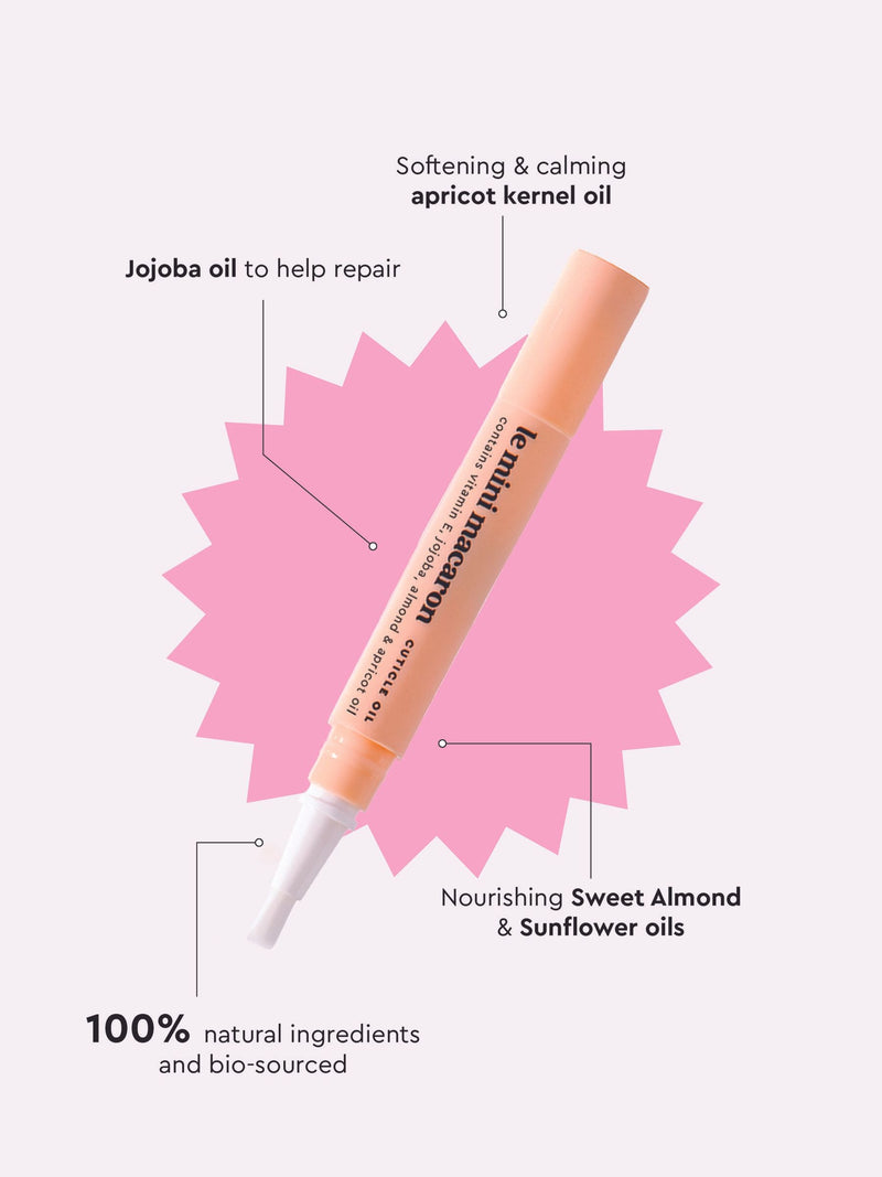 Le Mini Macaron Cuticle Oil Pen with natural oils, UK version