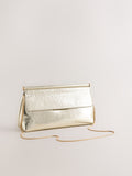 Gold Foldover Clutch Bag