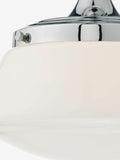 Dar Lighting Caden semi flush ceiling light polished chrome opal glass, UK version
