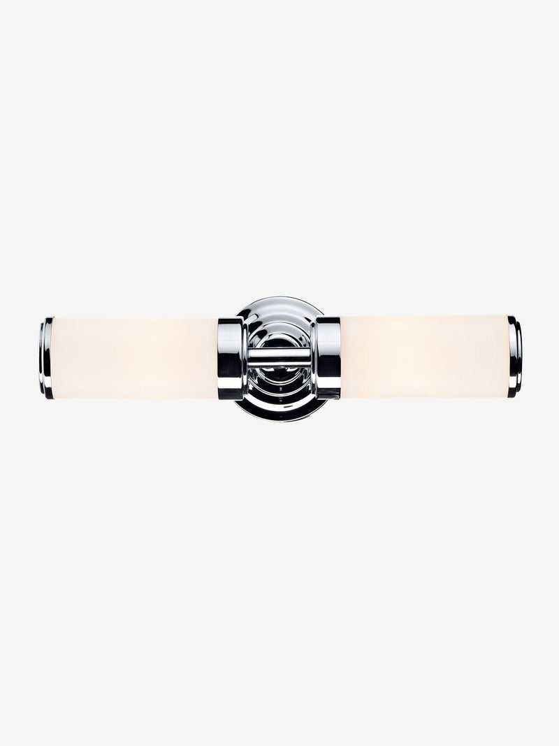 Dar Lighting Century polished chrome opal glass wall light, UK version