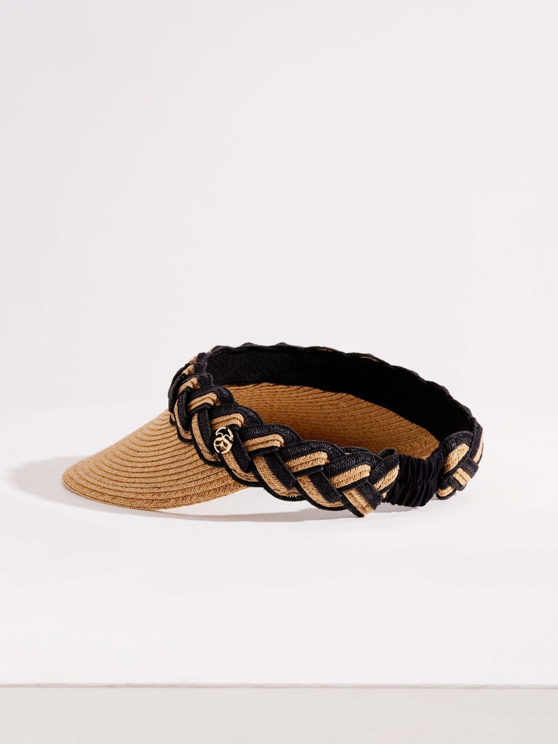 Seaspray Black Amelia Braided Visor Hat