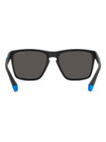 Polaroid black rectangular sunglasses with blue mirrored lenses - British product