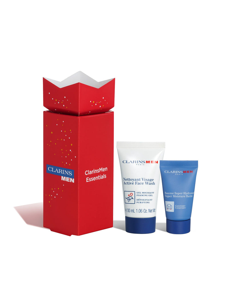 Clarins Men's Essentials face wash and moisturiser duo - British product