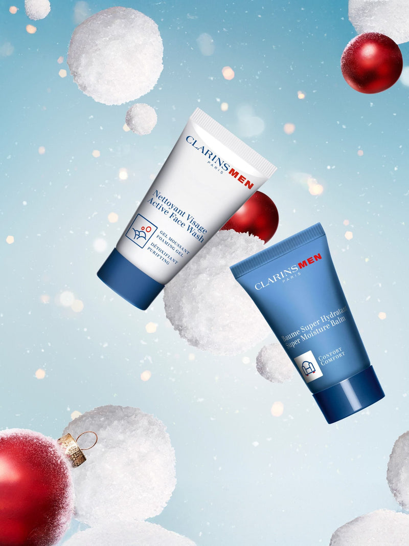 Clarins Men's Essentials face wash and moisturiser duo - British product
