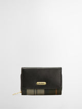 Next Barbour Black Tartan Rosa Leather French Purse- Buy online at McGrocer
