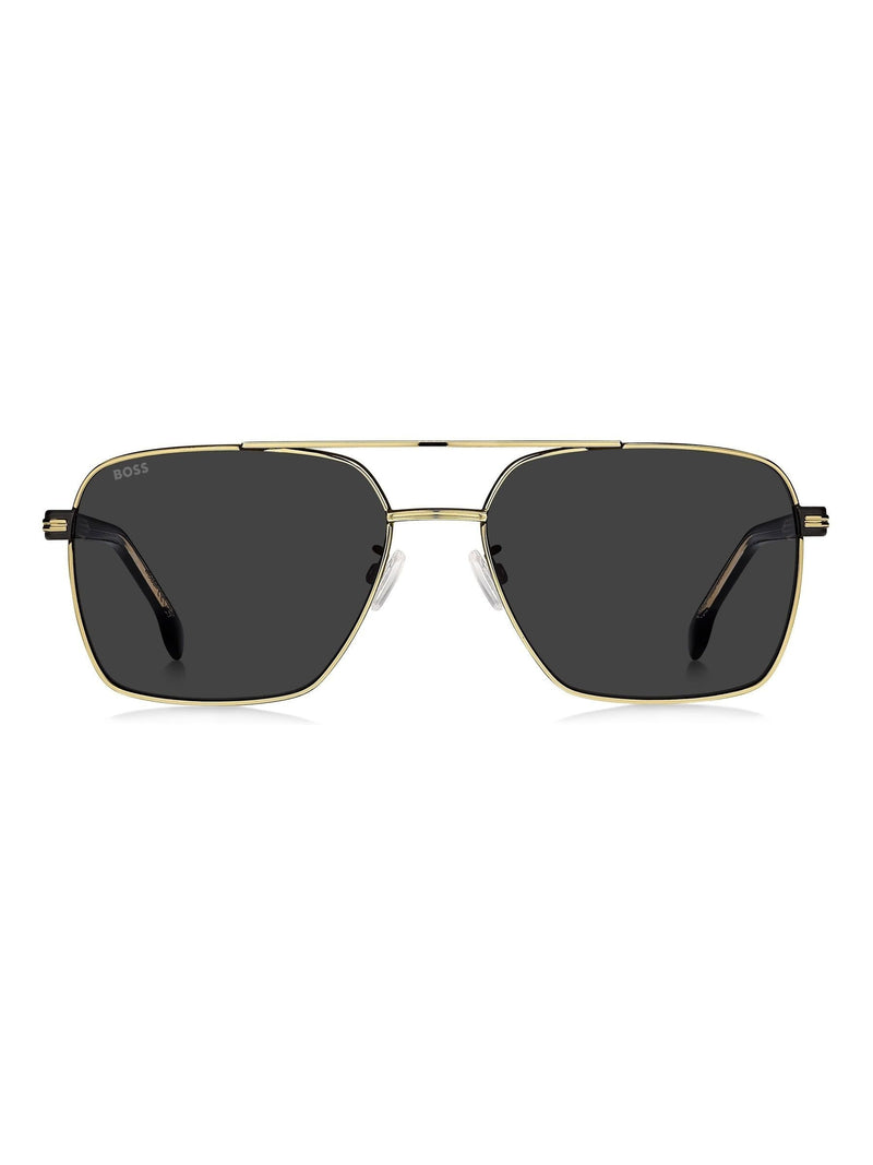 BOSS gold rectangular sunglasses double bridge, UK version