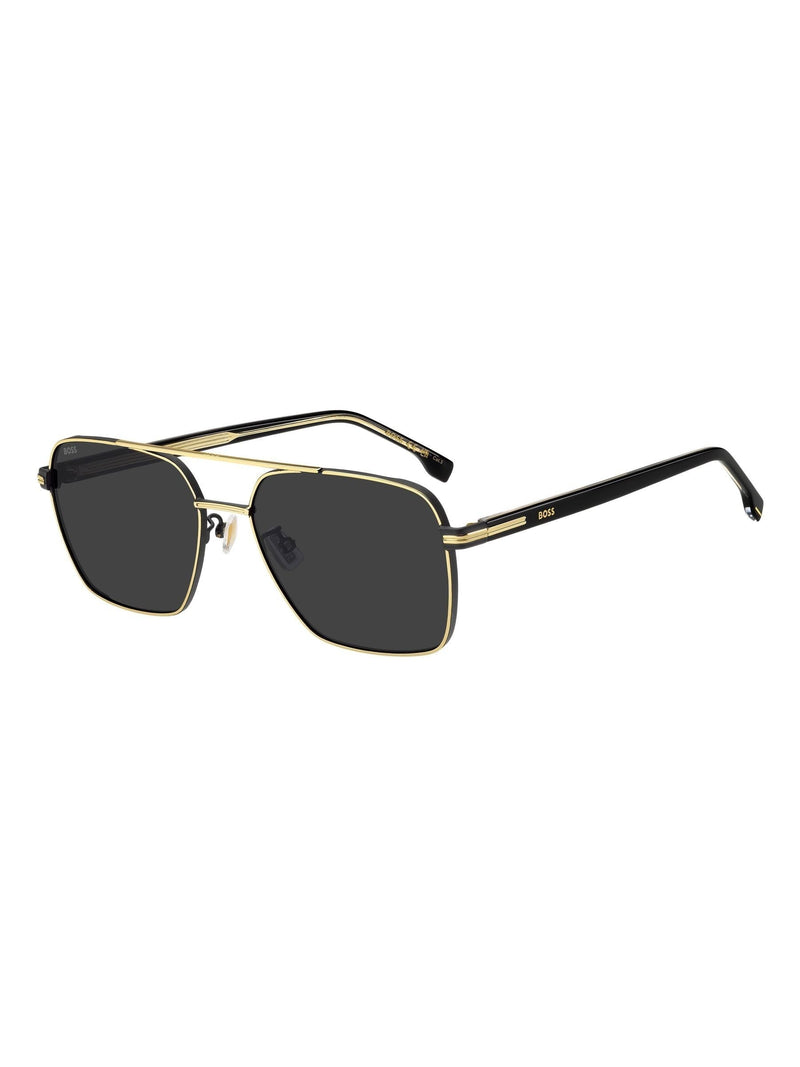 BOSS gold rectangular sunglasses double bridge, UK version