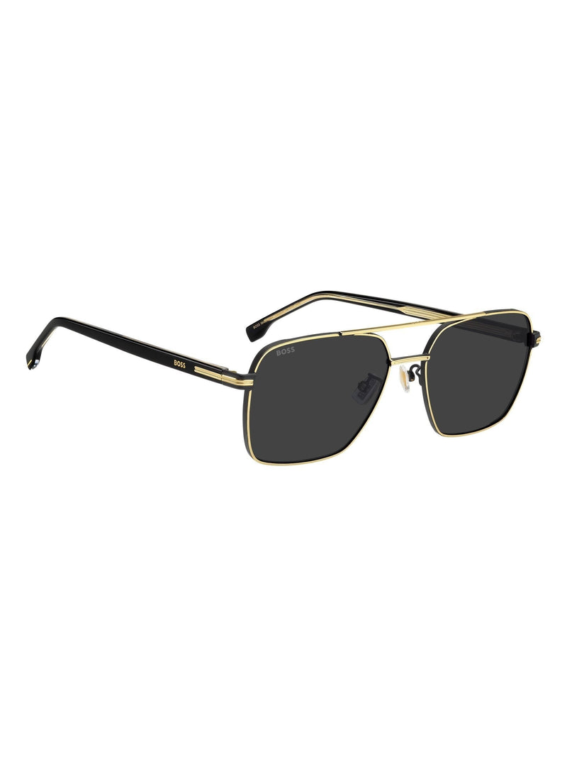 BOSS gold rectangular sunglasses double bridge, UK version