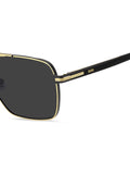 BOSS gold rectangular sunglasses double bridge, UK version