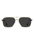 BOSS gold rectangular sunglasses double bridge, UK version