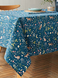 Catherine Lansfield Navy Blue Enchanted Twilight Animals tablecloth 132cm x 178cm - British product