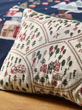 Catherine Lansfield Christmas ski village embroidered cushion 30x50cm - British product