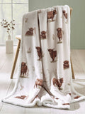 Catherine Lansfield Highland cow fleece throw blanket 130x170cm - British product