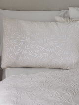 Next Catherine Lansfield Champagne Gold Embossed Ribbed Leaves Duvet and Pillowcase Set- Buy online at McGrocer