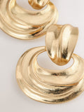 Gold-tone statement drop hoop earrings (British brand)