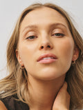 Gold tone semi-precious stone beaded hoop earrings multi-pack - British product