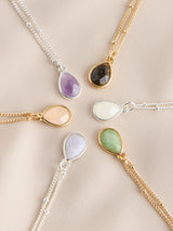 Next Gold Tone Semi-Precious Stone Pendant Necklace- Buy online at McGrocer